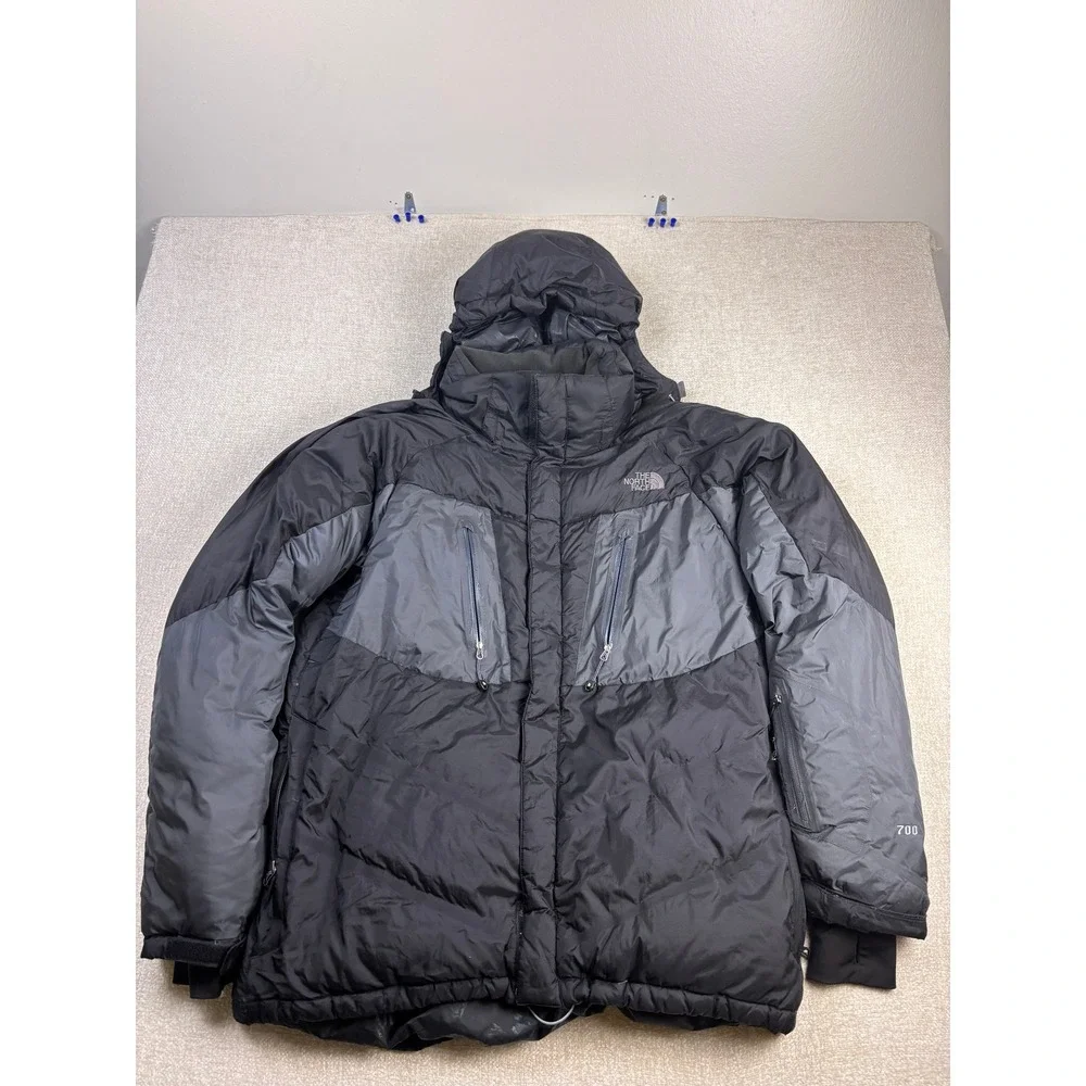 The North Face Summit Series 700 Down Puffer Jacket Mens Large Black Grey Parka